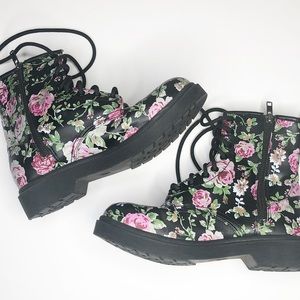 Floral Combat Boots